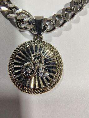 Set of 2 18 & 20 Inch Stainless Steel and Cubic Zirconia Initial A Necklaces